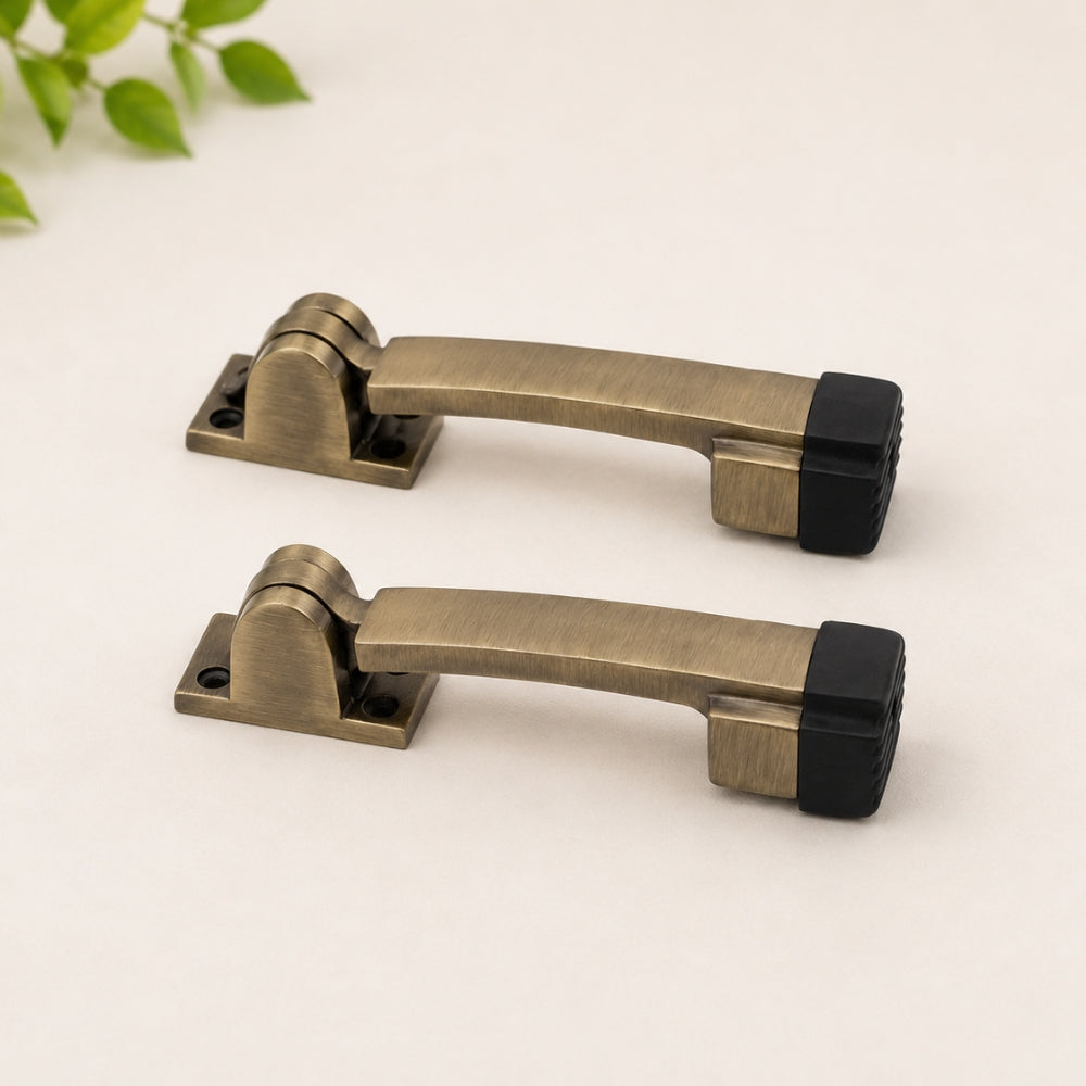 Door Stopper, Black Silver, Brass Antique & CPSS Finish (Pack of 2) (DS001)