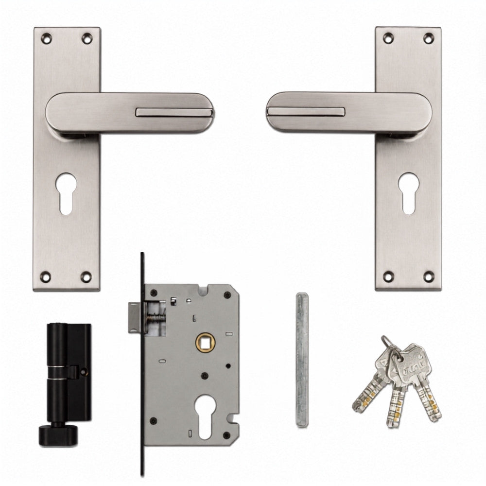 Heavy Duty Zinc Mortise Door Lock, Finish CP Satin (8 inch) (Office O-48)