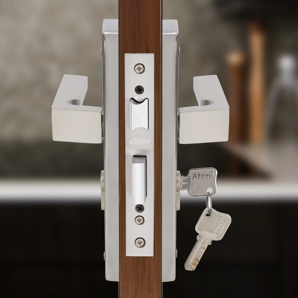 Heavy Duty Aluminium Mortise Door Lock, Silver Satin Finish (8 inch) (AL-61)