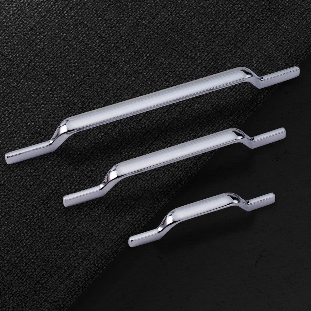 Zinc Cabinet Handle, Finish Satin Black & CP, (6 Pack) (CH207)