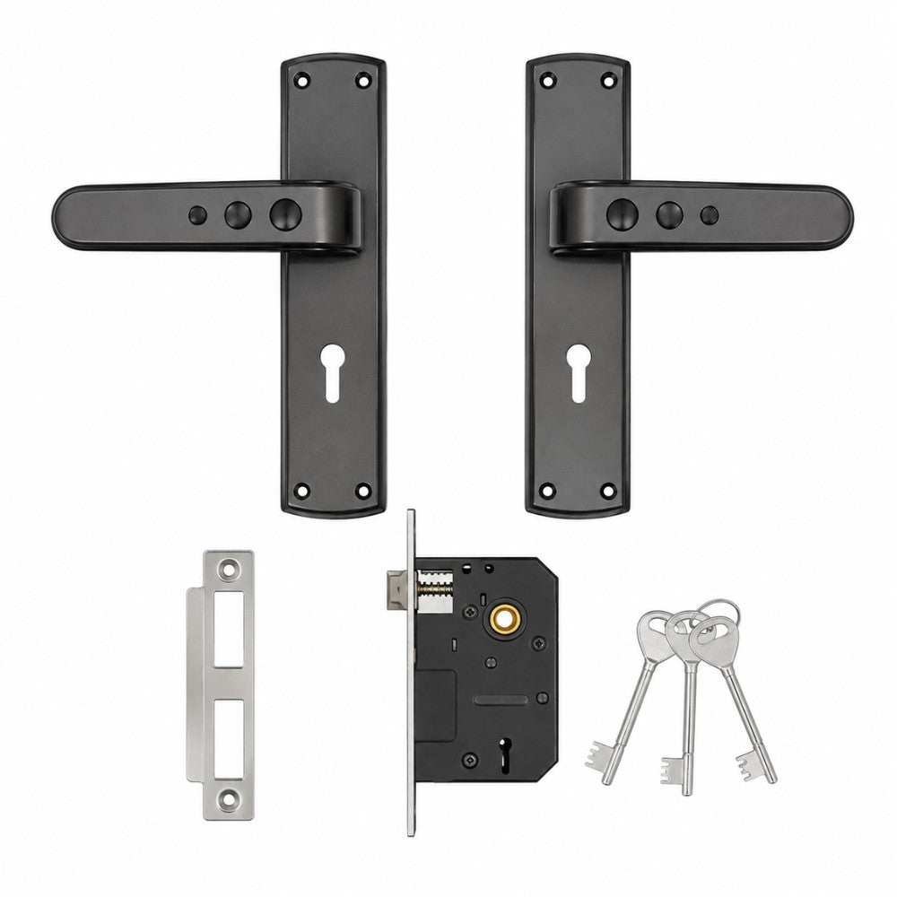 Heavy Duty Zinc Mortise Door Lock, Black Gray Finish (8 inch) (O65)
