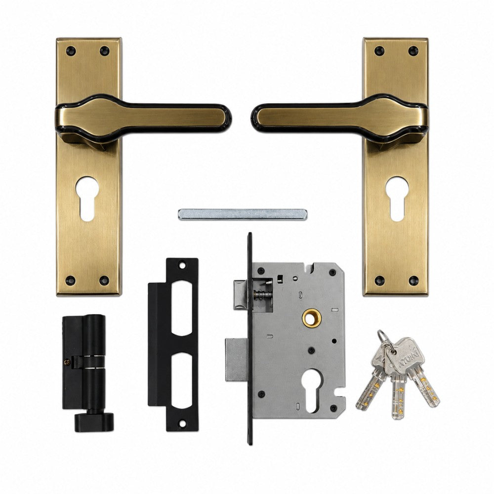 Heavy Duty Zinc Mortise Door Lock, Brass Antique Finish (8 inch) (O67)