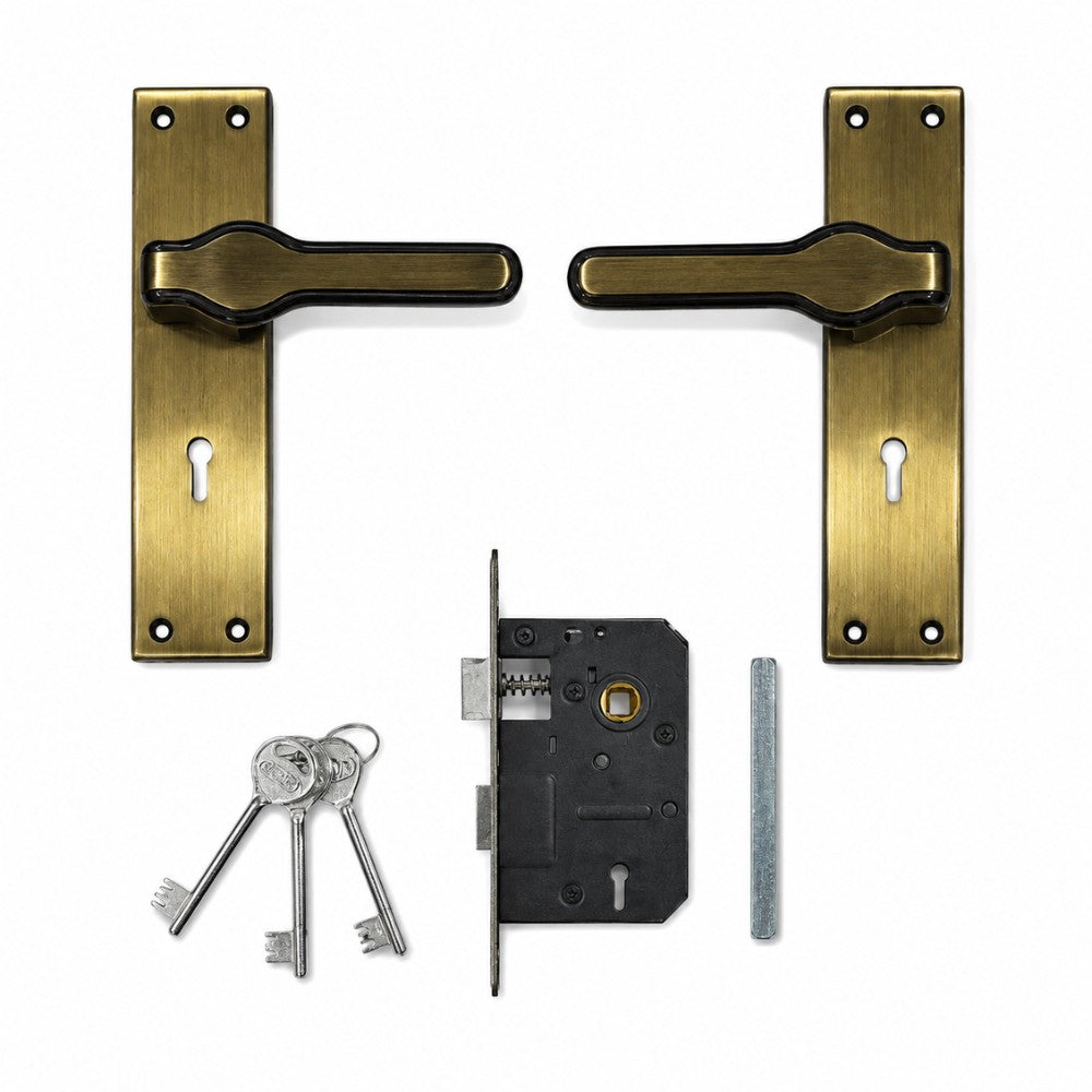 Heavy Duty Zinc Mortise Door Lock, Brass Antique Finish (8 inch) (O67)