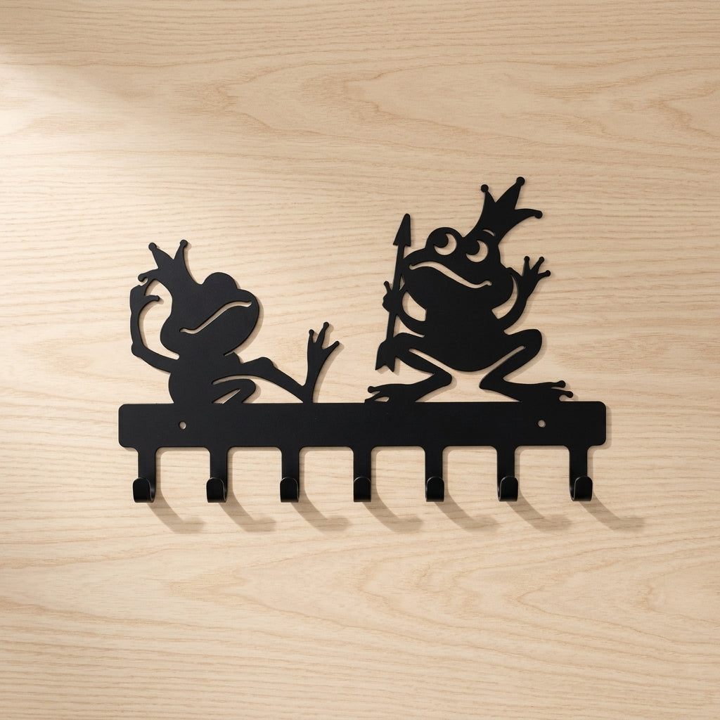 Frog Designer Key Holder | Wall Mounted Metal Key Stand Black