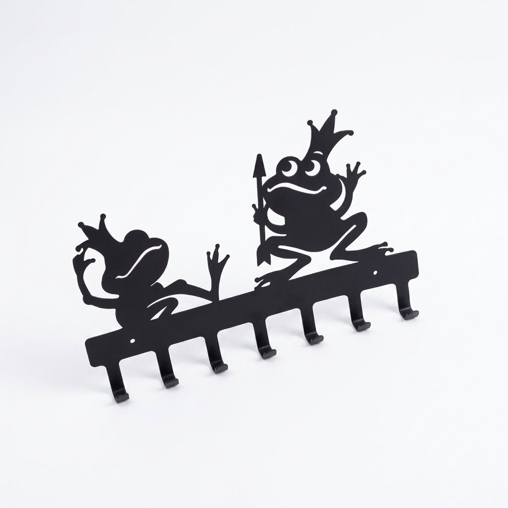 Frog Designer Key Holder | Wall Mounted Metal Key Stand Black