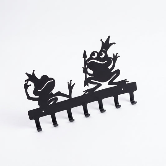 Frog Designer Key Holder | Wall Mounted Metal Key Stand Black