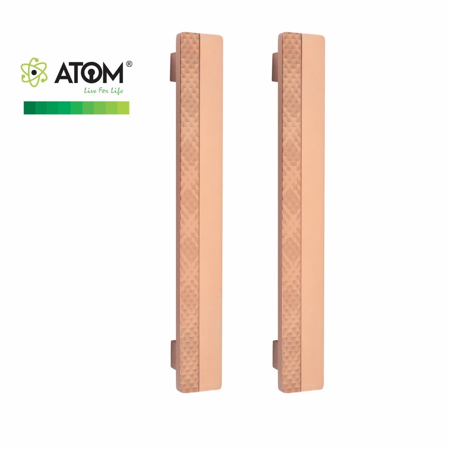 ATOM Walnut Main Door Pull Handle | Aluminium | PVD Rose Gold Finish | 1 Year Warranty