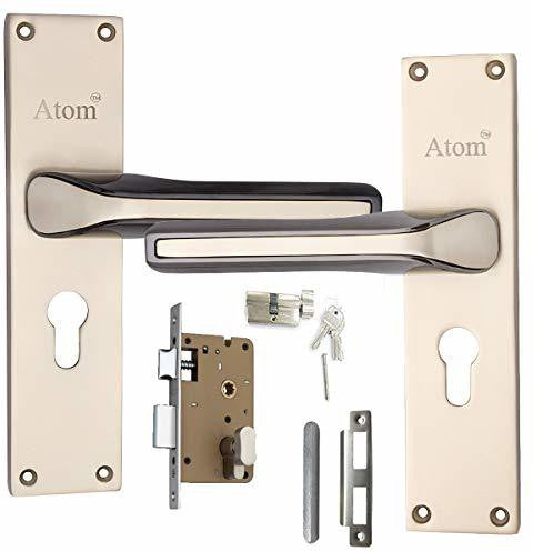 Atom 8 inch Heavy Duty Zinc Mortise Door Lock for Bedroom, Living Room, Main Door, Finish Satin Black |  Lockset for House Hotel Office O-45