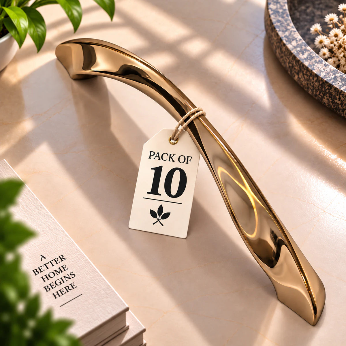 Cabinet Handle CH-CURVE PVD Rose Gold | Designer Curved Furniture Handle