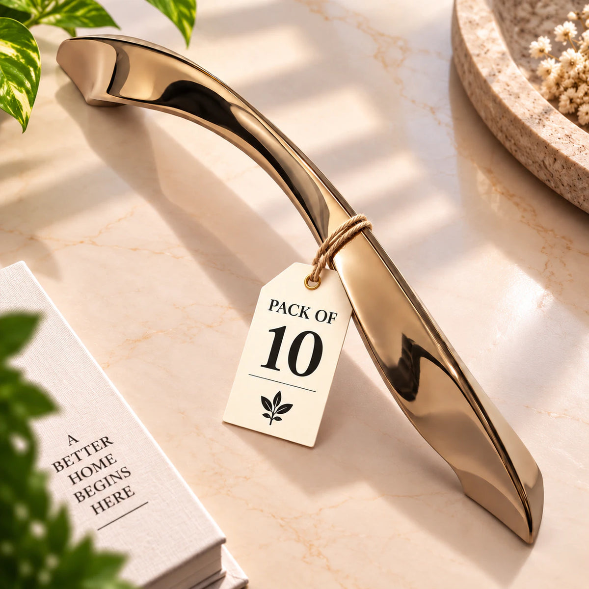 Cabinet Handle CH-CURVE PVD Rose Gold | Designer Curved Furniture Handle