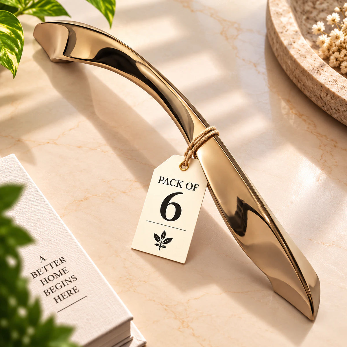 Cabinet Handle CH-CURVE PVD Rose Gold | Designer Curved Furniture Handle