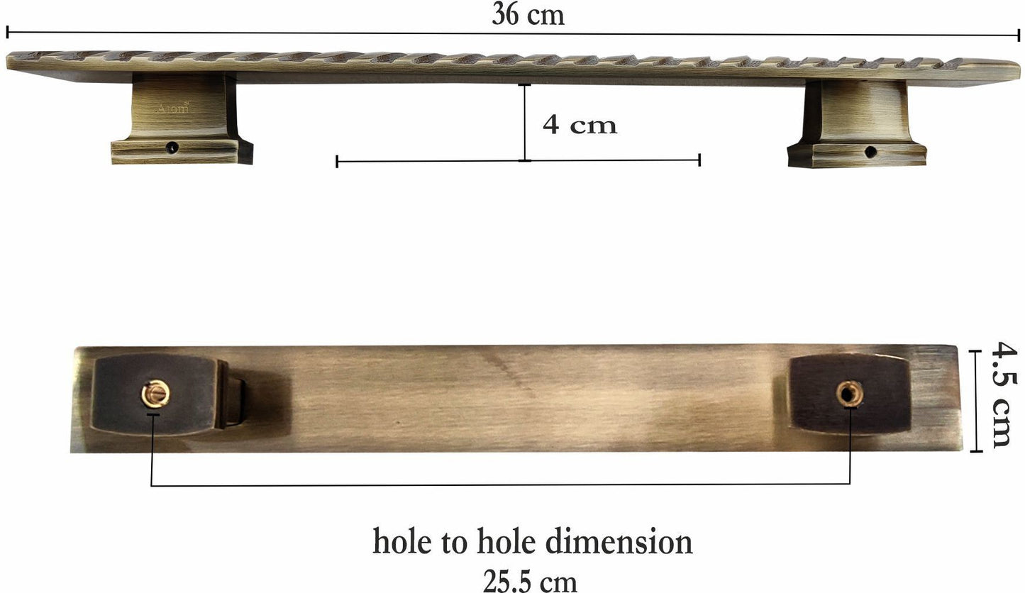 Atom  Pack of 1 Aluminium Pull Handle | Brass Antique Finish | Door, Main Door, Home Door, Glass Door, Office Door |  PH-WAVE