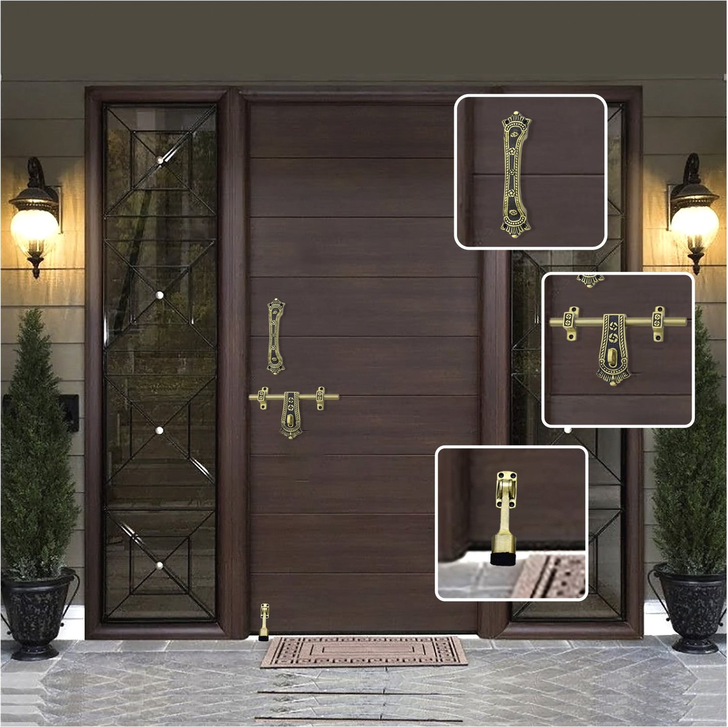 Aluminium Door Kit, Brass Antique Finish (DK-Kohinoor)