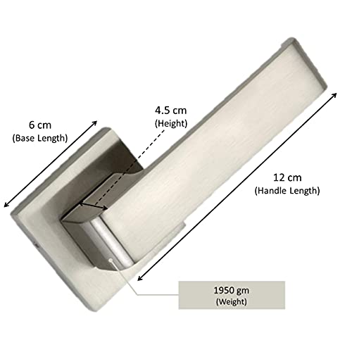 Mortise Rose Door Handle Set with Lock Body, 3 Keys, Silver Satin Finish (O-33Rose)